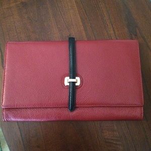 Neiman Marcus Red Leather Clutch NWOT