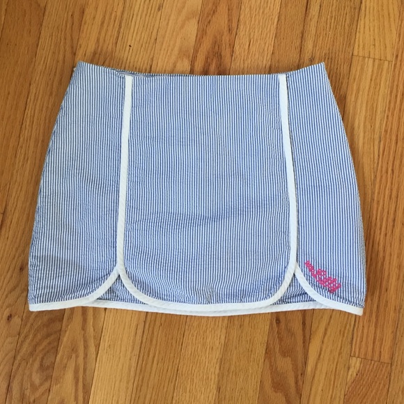 Blue seersucker Lilly skort