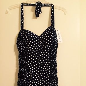 Jantzen halter tie polka dot bathing suit. NWT