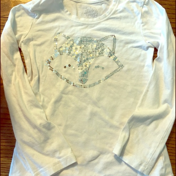 Girls long sleeved top with sequined fox - Picture 1 of 3