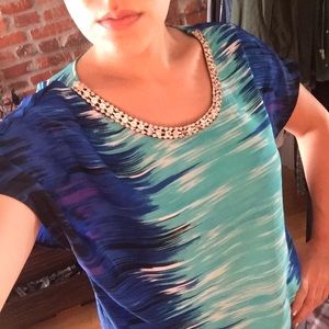 Watercolor embellished blouse