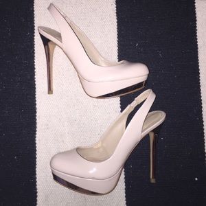 Zara Nude/Rose Gold Heels SZ 37
