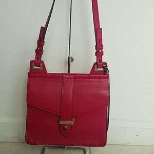 NWT French connection leather fuchsia xbody bag