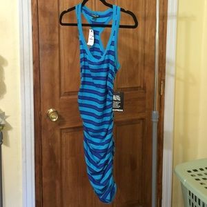 Express size XS blue striped dress