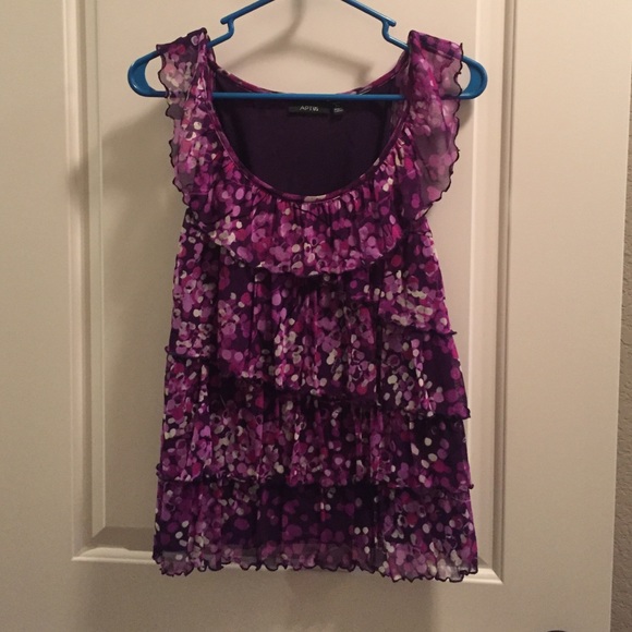 Sleeveless purple dot design Apt. 9 top