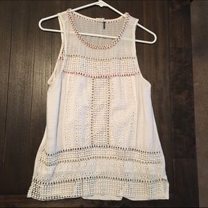 White, textured tank from Anthropologie