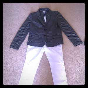 Liz Claiborne black and white striped blazer!