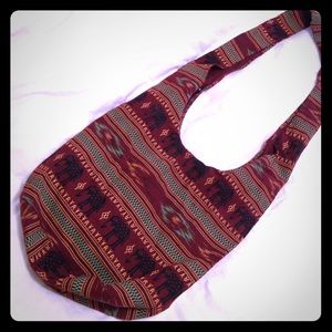 Patterned collapsible boho shoulder bag