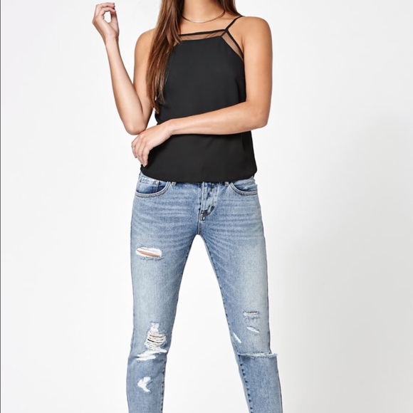 Kendall & Kylie Mesh Inset Goddess Tank Top - Picture 4 of 4