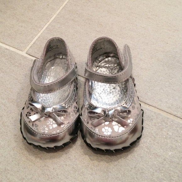 Silver floral infant Pedipeds