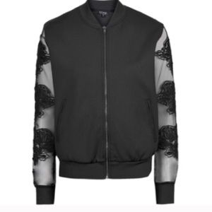 Topshop neoprene embellished bomber jacket