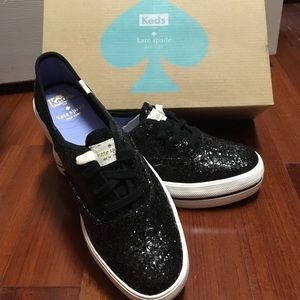 Keds for Kate Spade. Black sparkler triple kicks.