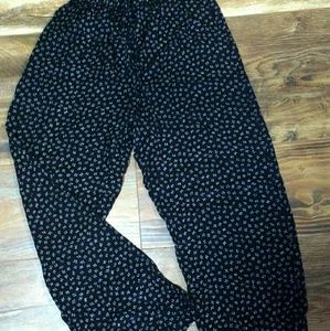 Black pants with tiny flower print