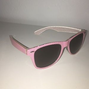 Pink with white stripped sunglasses