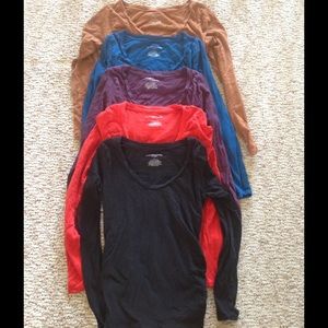 Set of five Liz Lange Maternity scoop neck tees