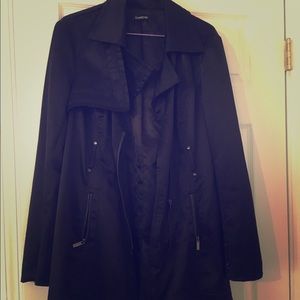Bebe trench silk coat size large