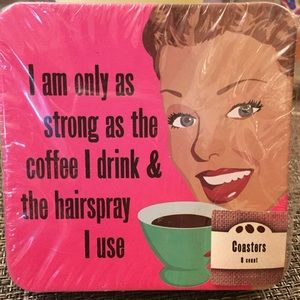 Adorable retro inspired coaster set of 8