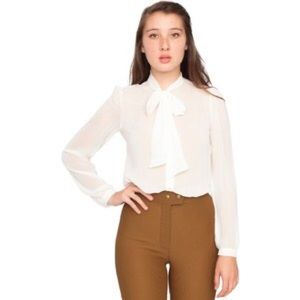 American Apparel Chiffon Secretary Blouse, XS