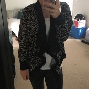 Aztec print open cardigan