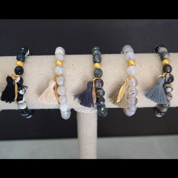 LAST 1!! Mod Gemstone Tassel Bracelets