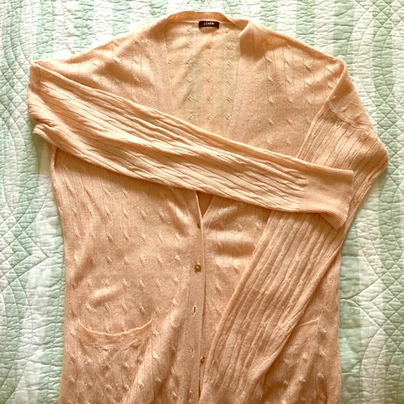 Pink linen J.Crew cardigan