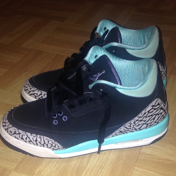 Jordan Retro 3 Teal/Turquoise + grey + black