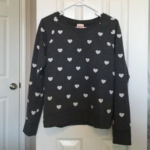 Grey w/ White Hearts Sweatshirt