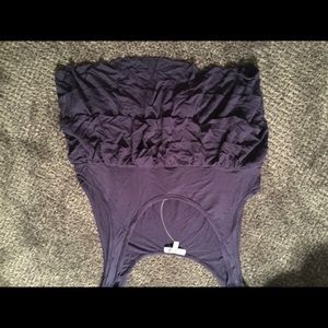 Navy ruffled crop top