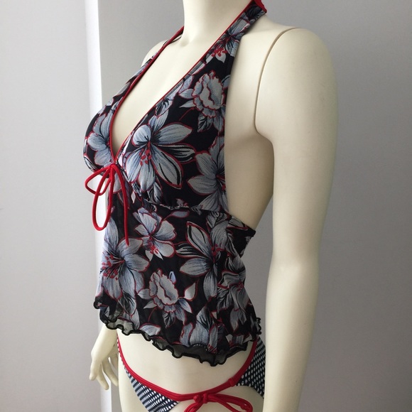 Ruffles Floral Tankini Top - Picture 2 of 3