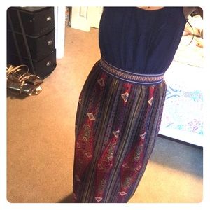 Cute Navy & Tribal Print Dress