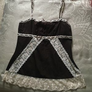 Brown and white Guess tank