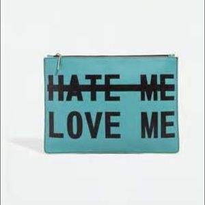 Leather Pouch with text Zara never used