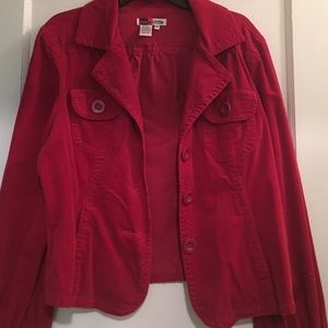 Red cord crop jacket