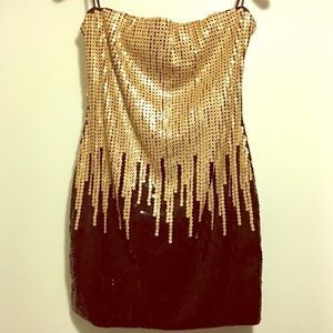 Black and Champagne Sequin Dress