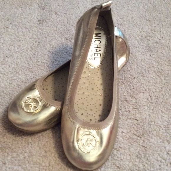 Girls gold flats