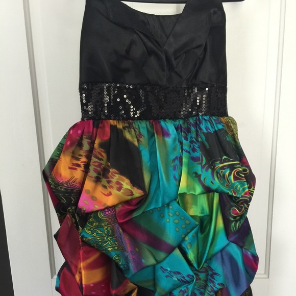 Black & multicolored dress