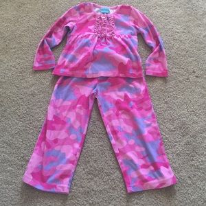 Girls pink camo pajamas