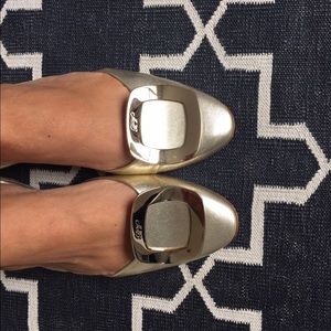 Roger Vivier Gold d'Orsay flats Size 40/U.S. 10