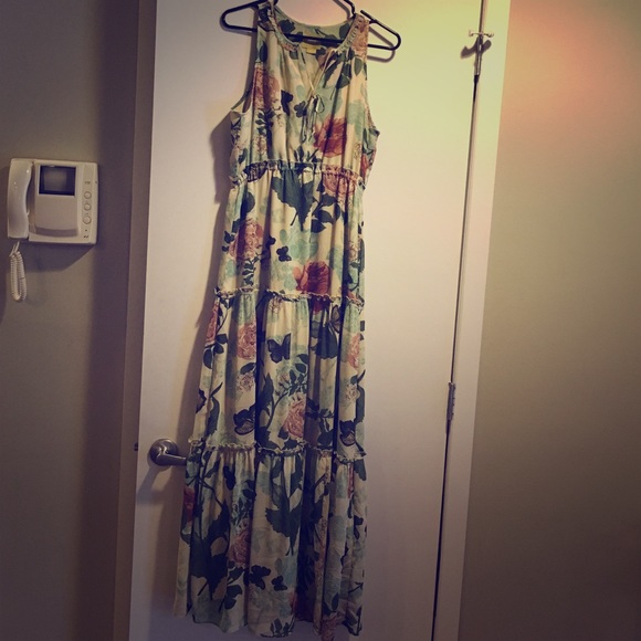 Anthropologie floral maxi dress