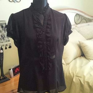 Black short sleeve blouse