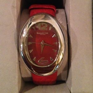 Kenneth Cole red leather adjustable 8"band