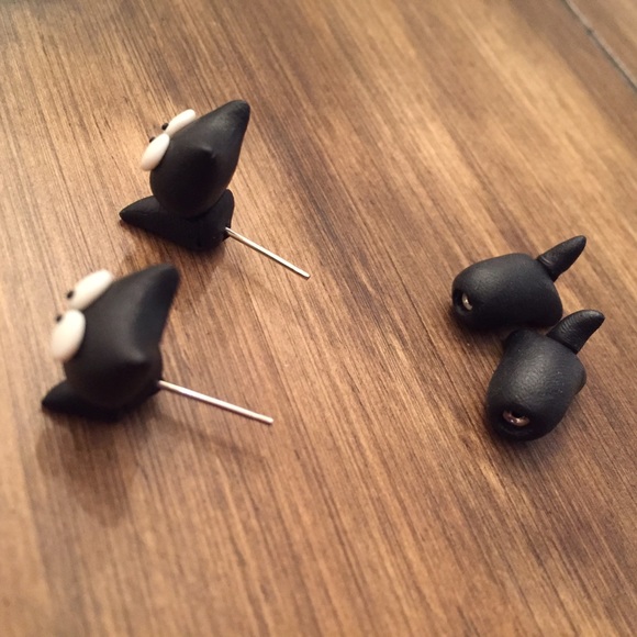 Polymer Clay Cat Stud Earrings. - Picture 3 of 3