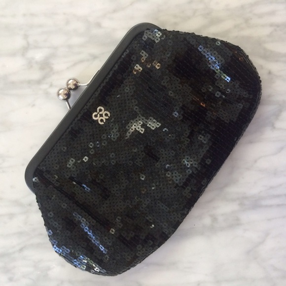 Coach | black sequin clutch