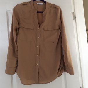 Calvin Klein gold utility blouse