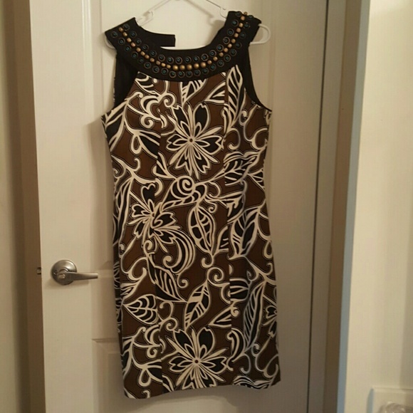 Brown and black floral dress