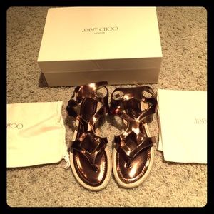 Jimmy Choo Mirror Bronze Sandals