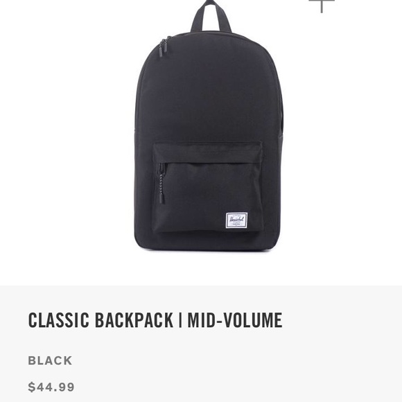 Herschel classic mid volume backpack - nwt - black