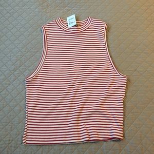 Red stripe crop top