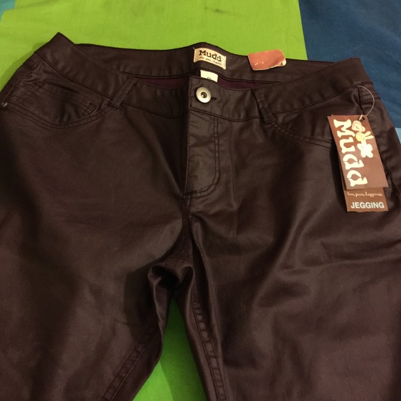 Faux leather jeggings