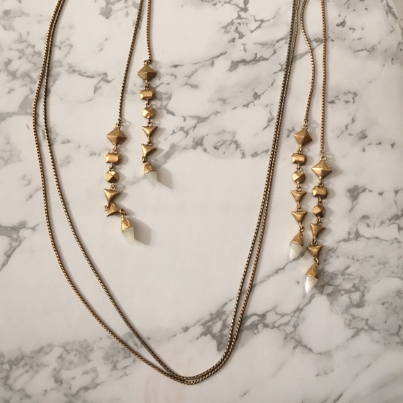 Well worn Brynn Lariat Gold Necklace Stella & Dot